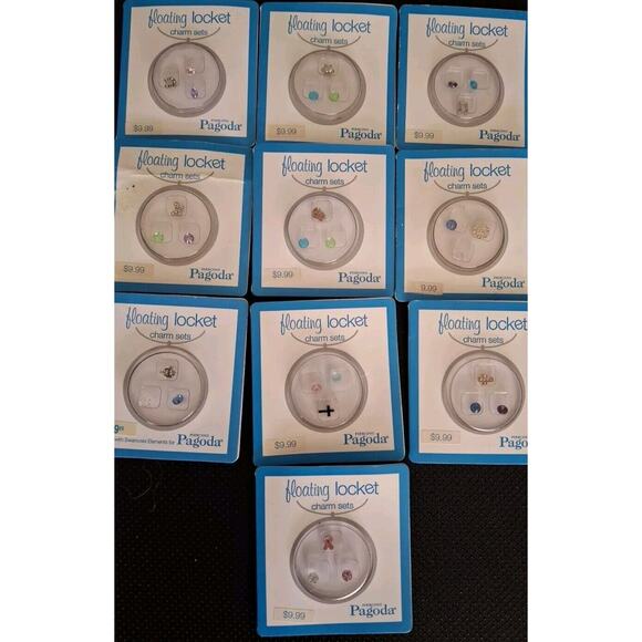 Pagoda Live, Laugh, Love Floating Locket HEART Sequin Pendant 20" Chain CHOOSE - Picture 3 of 4